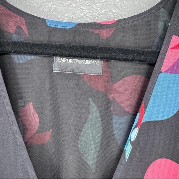 Emporio Armani Tiered abstract print chiffon maxi dress size S/M - Picture 6 of 12
